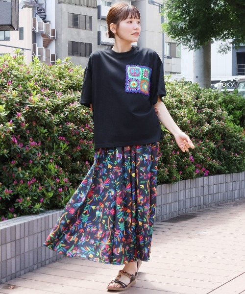 チチカカ（TITICACA） tシャツ 半袖 カラフルクロシェポケットTシャツ