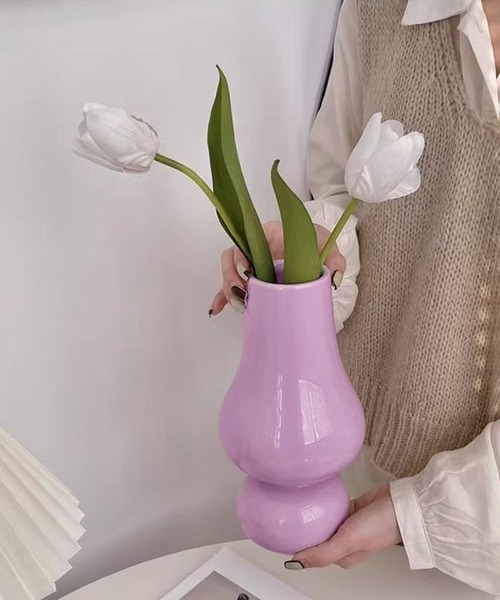瓢箪形花瓶 高さ45cm VIBGYOR 花瓶 「 somni / ソニ 」ひょうたん型 ガラスフラワー