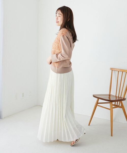 le.coeur blanc カーディガン 「WEB限定アイテム」チュール刺繍V