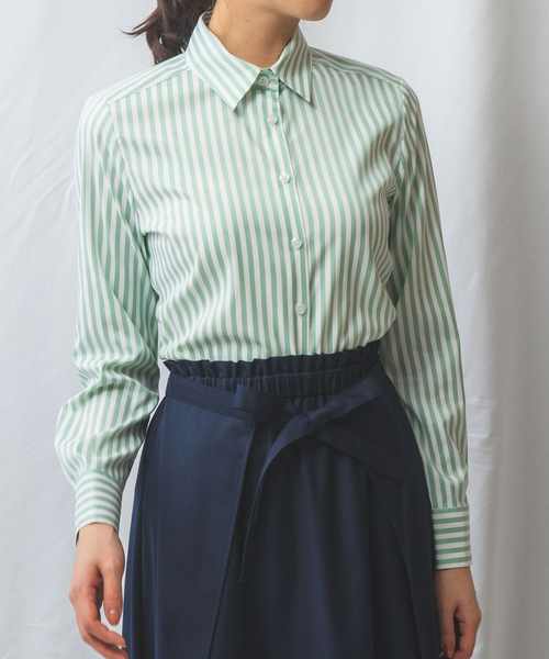 ブラウス シャツ 「NARACAMICIE」ストレッチストライプ長袖シャツ レディース NARACAMICIE ブラウス シャツ 「NARACAMICIE」ストレッチ