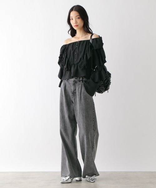 Heather（ヘザー） ブラウス シャツ ラッフルフリルブラウス 328001