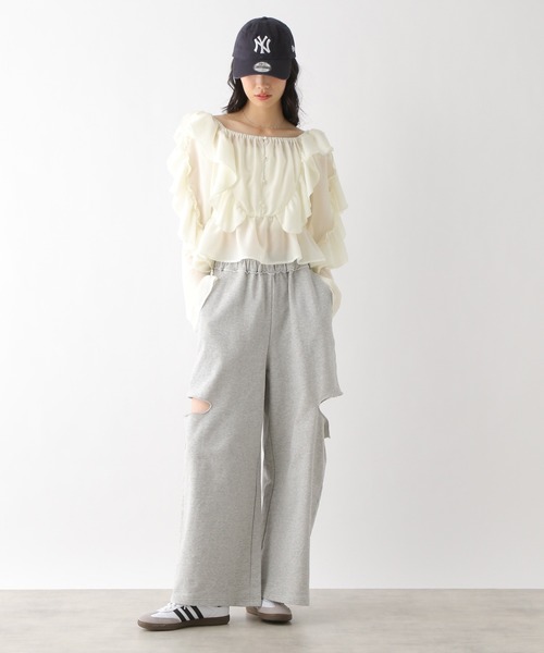 フリルブラウス 洗える】ラッフルフリルブラウス(ブラウス・シャツ)｜TOPS（トップス