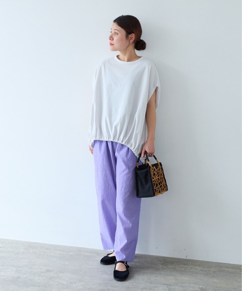 yuni パンツ コットンキュプラ プロダクトダイ ワイドペチパンツ