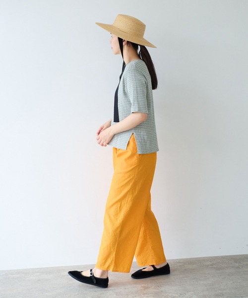 yuni パンツ コットンキュプラ プロダクトダイ ワイドペチパンツ
