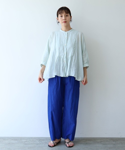 yuni パンツ コットンキュプラ プロダクトダイ ワイドペチパンツ
