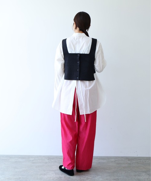 yuni パンツ コットンキュプラ プロダクトダイ ワイドペチパンツ