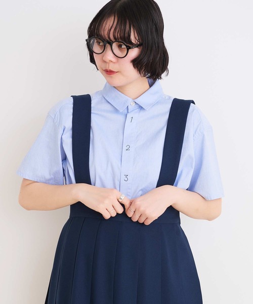 I am in fact ブラウス シャツ 80/2ピンオックス 数字刺繍