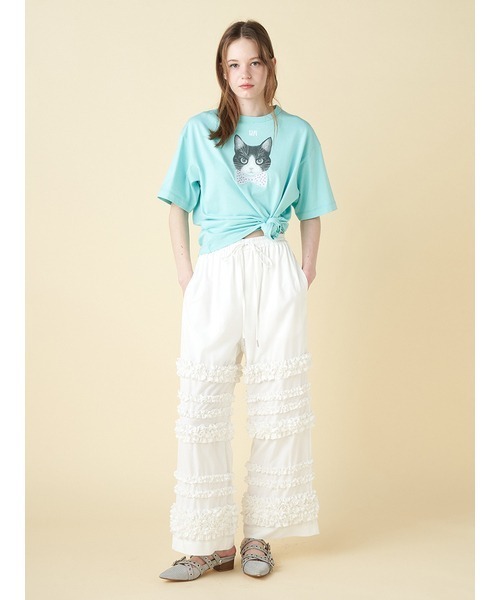 FURFUR【上國料萌衣コラボ】HanaプリントTシャツブルーサイズ2 FURFUR SALE20%OFF ファーファー トップス 25春夏 【上國料萌衣