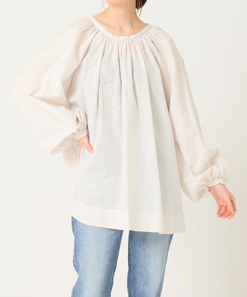 「VERMEIL par iena」 長袖ブラウス 36 ベージュ レディース VERMEIL par iena（ヴェルメイユパーイエナ）の「麻カシュクール
