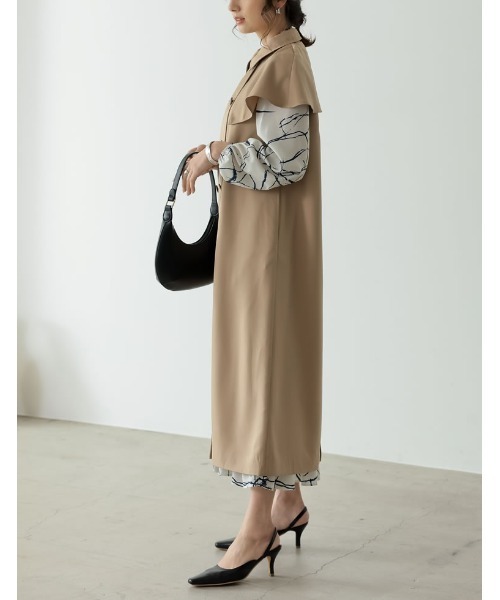 「Re:EDIT」 「marjour」トレンチコート MEDIUM ベージュ レディース_画像3