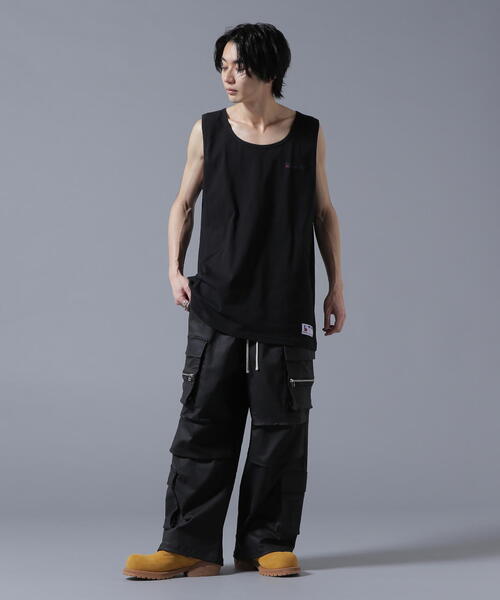 正規品 LHP ダンケシェーン レタリングプリント ノースリーブ シャツ BK 正規品 LHP ダンケシェーン レタリングプリント ノースリーブ