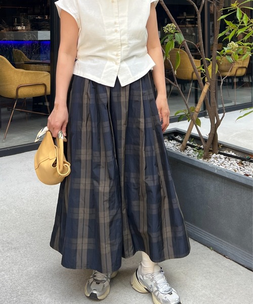 StyleSea スカート チェック柄タフタスカート : ZOZOTOWN Yahoo