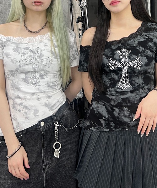 【関税込】 オフショルダーTシャツ - ホワイト オフショルダー ホワイト Tシャツ/Lサイズ - メルカリ