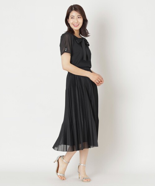 TO BE CHIC カットソー TO BE CHIC tシャツ リボンネック スリーブコンビカットソー
