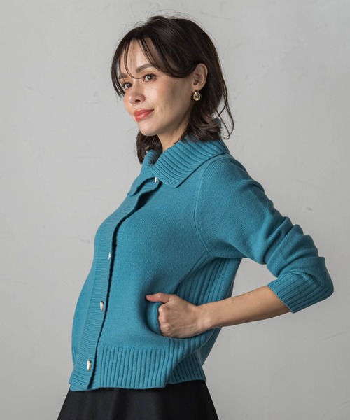 「Viaggio Blu」 ニットカーディガン S ネイビー レディース_画像4