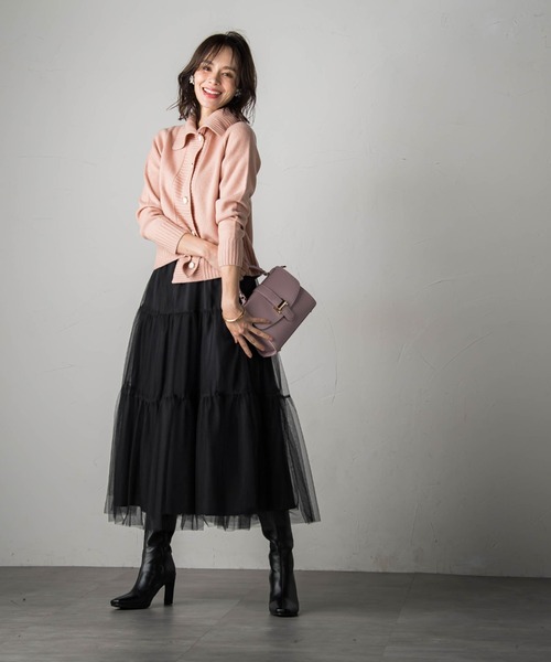 「Viaggio Blu」 ニットカーディガン S ネイビー レディース_画像9