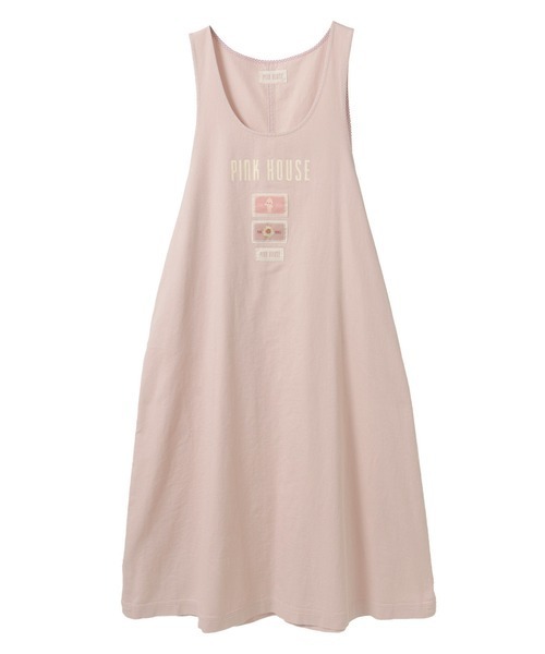 PINK HOUSE ジャンパースカート PINK HOUSE ジャンパースカート ネームワッペンいっぱい