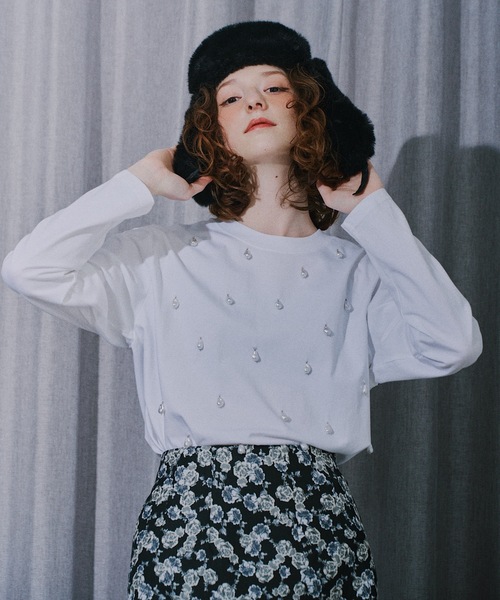VIOLETTA（ヴィオレッタ） tシャツ バロックパールロングTシャツ
