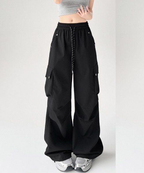 mushwear カーゴパンツ パラシュートワイドカーゴパンツ メンズ