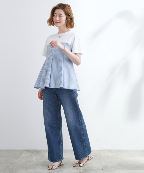 贅沢フレアーが高見え ドッキングビスチェT grove tシャツ 贅沢フレアーが高見え ドッキングビスチェT
