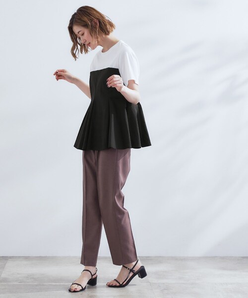 grove（グローブ） tシャツ 半袖 贅沢フレアーが高見え ドッキング 