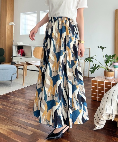 スカート ニュアンス柄フレアロングスカート : ZOZOTOWN Yahoo!店