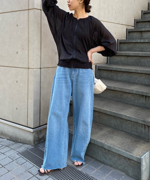 「COLLAGE GALLARDAGALANTE」 ブルゾン FREE サックスブルー レディース_画像7