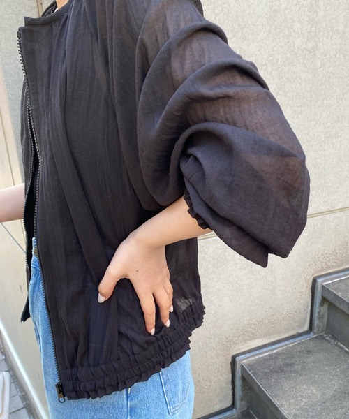 「COLLAGE GALLARDAGALANTE」 ブルゾン FREE サックスブルー レディース_画像9