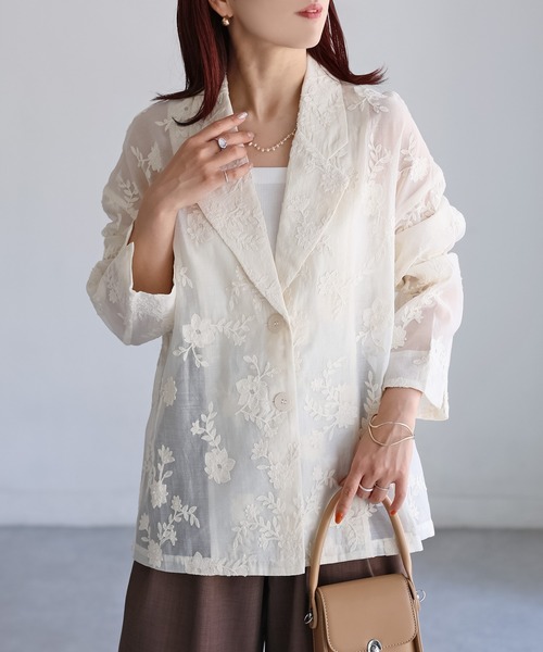 LEONARD テーラードジャケット 花柄 サイズ40 LEONARD FASHION 花柄 ロゴ テーラードジャケットLL - メルカリ