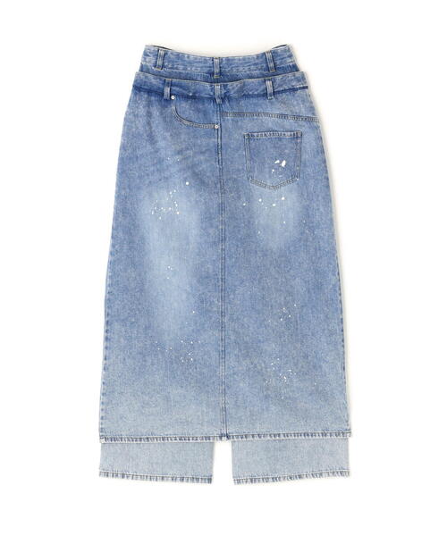 美品 AULA AILA 3WAY レイヤードデニムパンツ チュール シアー LAYERED DENIM PANTS — aulaaila