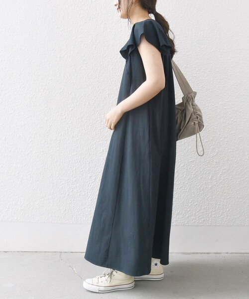 SHIPS any 「SHIPS any」 ノースリーブワンピース ONE SIZE オリーブ