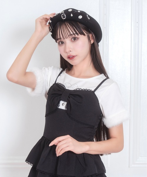pium ビジューリボンベレー ベレー帽 ビジューリボンベレー – pium