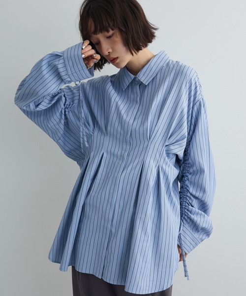 AnriettMusee ブラウス シャツ ドロストシャーリングウエストタック