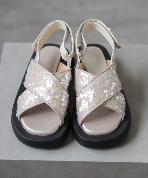 「SESTO」 フラットサンダル M アイボリー レディース_画像3