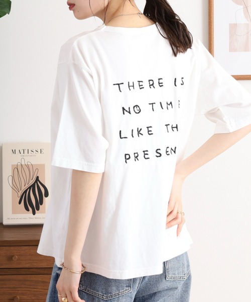 「Emago」 半袖カットソー FREE レッド レディース_画像4