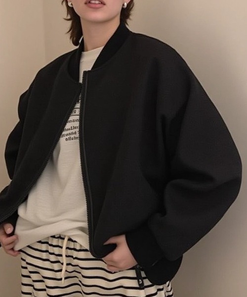 cammie ブルゾン アウター ドロップショルダージップブルゾン