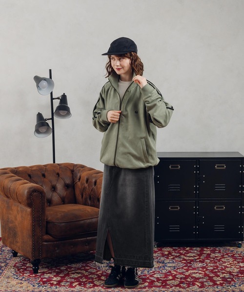 「MUHET」 ジップアップブルゾン X-LARGE インディゴブルー レディース_画像3