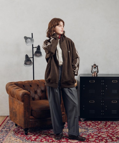 「MUHET」 ジップアップブルゾン X-LARGE インディゴブルー レディース_画像4