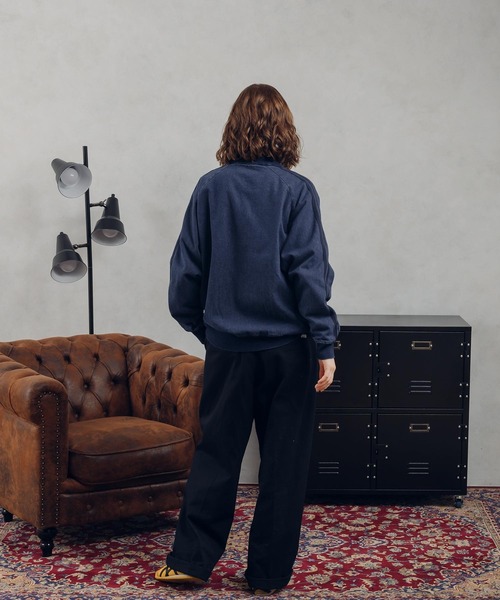 「MUHET」 ジップアップブルゾン X-LARGE インディゴブルー レディース_画像6