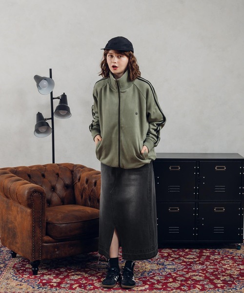 「MUHET」 ジップアップブルゾン X-LARGE インディゴブルー レディース_画像9