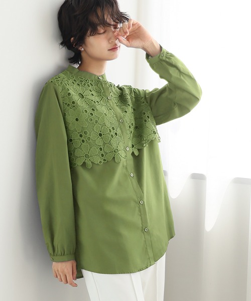 itto ブラウス シャツ レイヤードフラワーレースブラウス