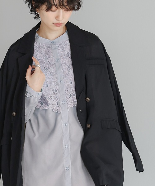 itto ブラウス シャツ レイヤードフラワーレースブラウス