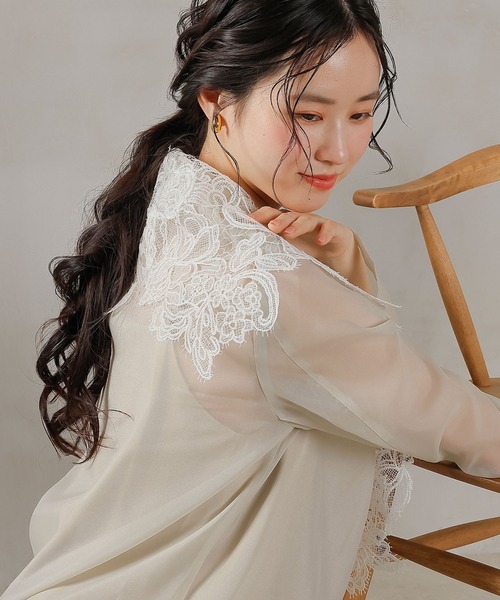 Kana ドレス ビッグカラー レース Aラインドレス パーティー