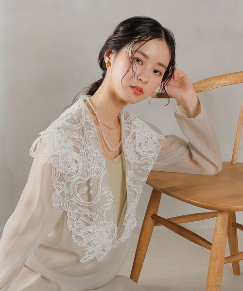 Kana ドレス ビッグカラー レース Aラインドレス パーティー