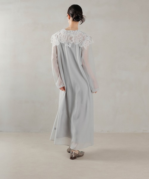 Kana ドレス ビッグカラー レース Aラインドレス パーティー