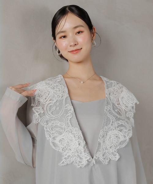 Kana ドレス ビッグカラー レース Aラインドレス パーティー