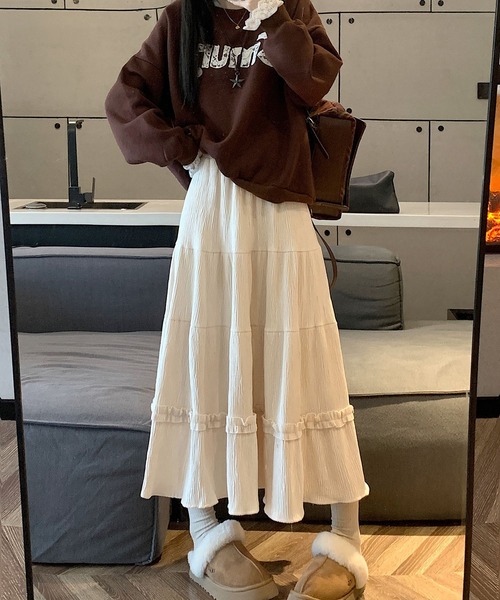 ベロアギャザースカート スカート ギャザーフリルベロアフレアスカート : ZOZOTOWN Yahoo!店