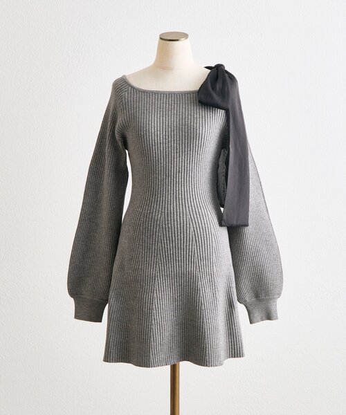 OLIVE des OLIVE（オリーブデオリーブ） ワンピース 肩リボンドロスト