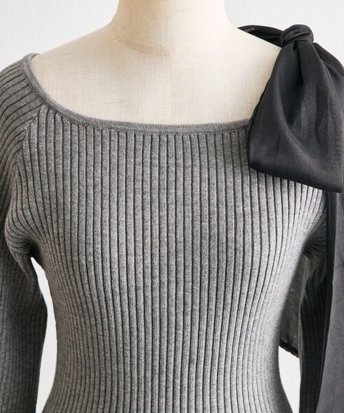 OLIVE des OLIVE（オリーブデオリーブ） ワンピース 肩リボンドロスト