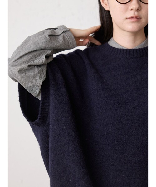 MidiUmi（ミディウミ） ベスト ジレ クルーネックコクーンベスト